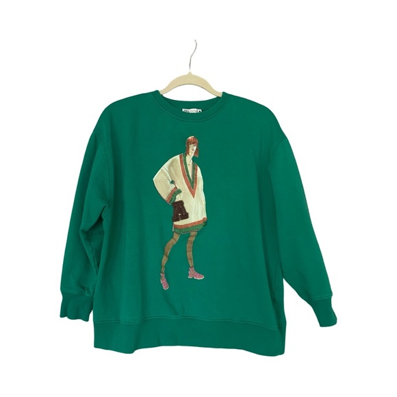 Zara Graphic Crewneck Sweatshirt L - Picture 2 of 4